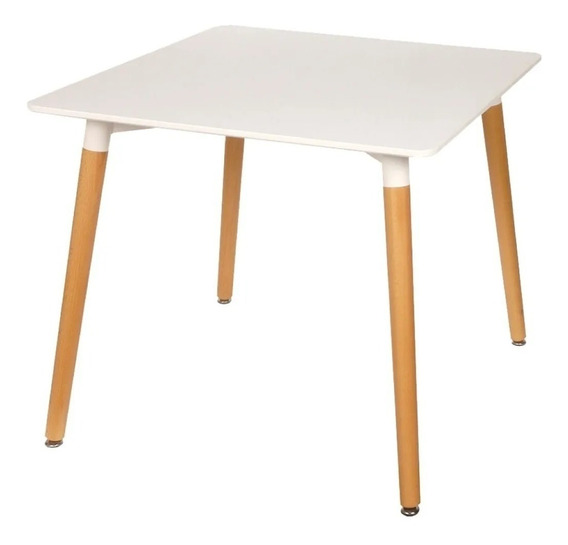 Mesa Eames Novasil  Madera Lustre Blanco 70 X70