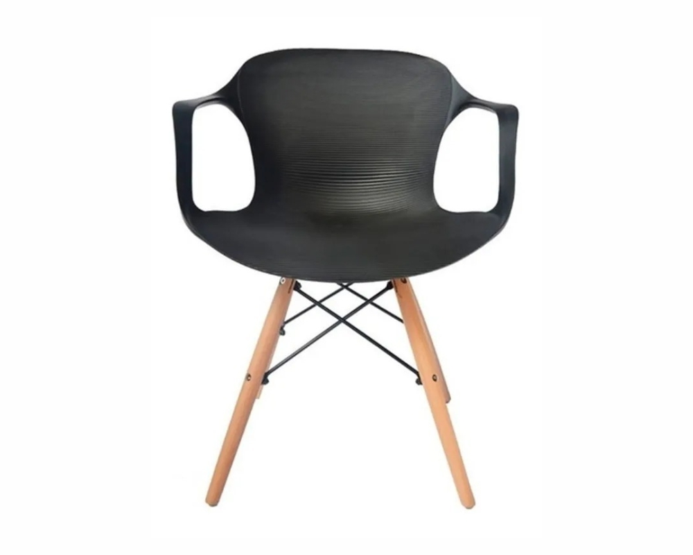 Silla Eames Con Apoyabrazos Negro