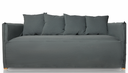 Sillon-2C Milos 2 Cuerpos (180Ancho X 0,95 Prof X 0,65 Alto) Tela Tussor Gris Oscuro