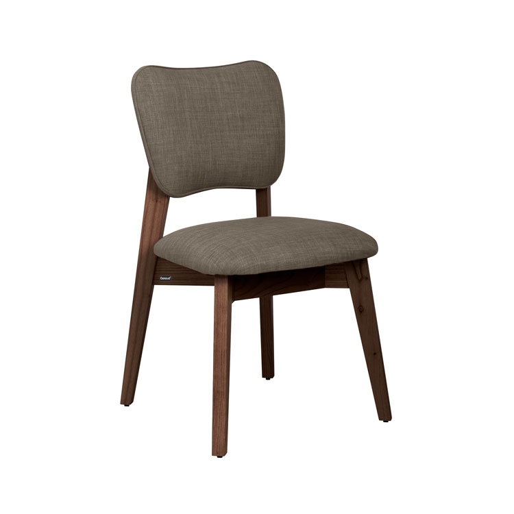 Silla Frida Castaño Tapizado Gris (oscuro)