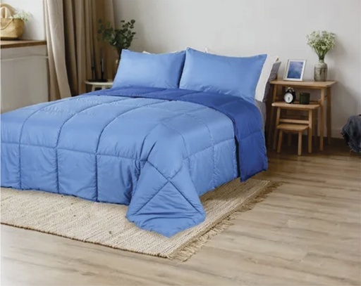 [02409023041-0140] Acolchado Simil Plumon Queen 230 X 240 Azul/Cobalto