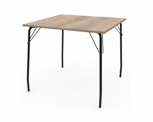 [MBK085] Mesa Brooklyn Cuadrada 0.85 Mt Tapa Nebraska Patas Negras 850X750X850Mm